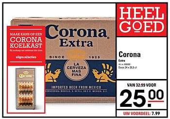 Aanbiedingen Corona extra - Corona - Geldig van 31/05/2017 tot 19/06/2017 bij Sligro