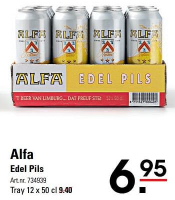 Aanbiedingen Alfa edel pils - Alfa - Geldig van 31/05/2017 tot 19/06/2017 bij Sligro