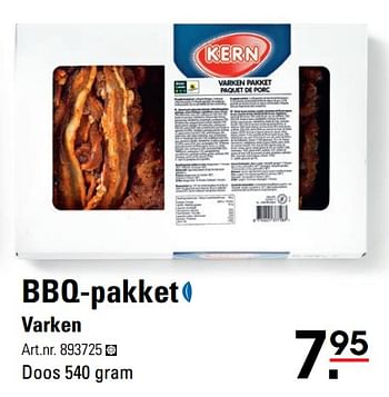 Aanbiedingen Bbq-pakket varken - Kern - Geldig van 31/05/2017 tot 19/06/2017 bij Sligro