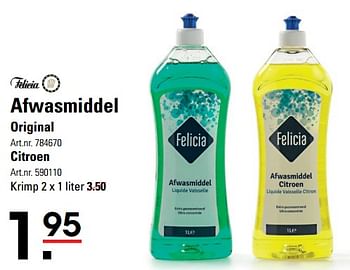 Aanbiedingen Afwasmiddel original - Felicia - Geldig van 02/06/2017 tot 19/06/2017 bij Sligro