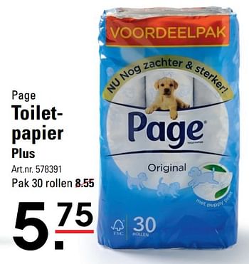 Aanbiedingen Page toiletpapier plus - Page - Geldig van 02/06/2017 tot 19/06/2017 bij Sligro