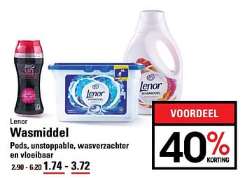 Aanbiedingen Lenor wasmiddel pods, unstoppable, wasverzachter en vloeibaar - Lenor - Geldig van 02/06/2017 tot 19/06/2017 bij Sligro