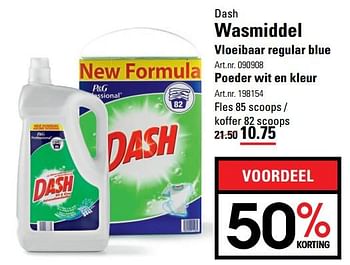 Aanbiedingen Dash wasmiddel vloeibaar regular blue - Dash - Geldig van 02/06/2017 tot 19/06/2017 bij Sligro