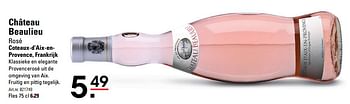 Aanbiedingen Château beaulieu rosé coteaux-d`aix-enprovence, frankrijk - Rosé wijnen - Geldig van 01/06/2017 tot 19/06/2017 bij Sligro