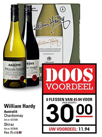 Aanbiedingen William hardy australië chardonnay - Witte wijnen - Geldig van 01/06/2017 tot 19/06/2017 bij Sligro