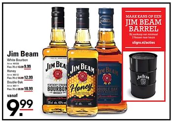 Aanbiedingen Jim beam white bourbon - Jim Beam - Geldig van 01/06/2017 tot 19/06/2017 bij Sligro