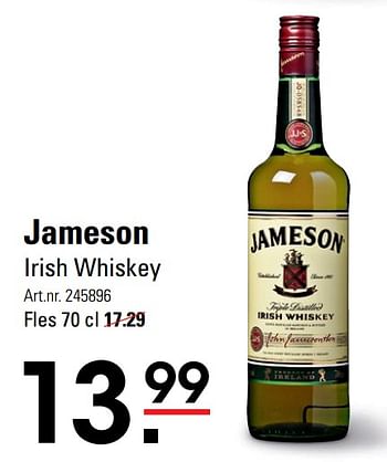 Aanbiedingen Jameson irish whiskey - Jameson - Geldig van 01/06/2017 tot 19/06/2017 bij Sligro