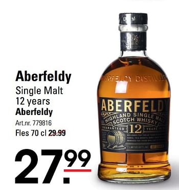 Aanbiedingen Aberfeldy single malt 12 years aberfeldy - ABERFELDY - Geldig van 01/06/2017 tot 19/06/2017 bij Sligro