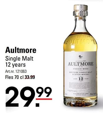 Aanbiedingen Aultmore single malt 12 years - Aultmore - Geldig van 01/06/2017 tot 19/06/2017 bij Sligro