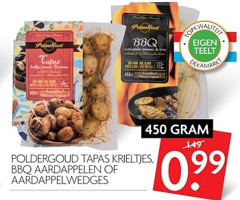 Aanbiedingen Poldergoud tapas krieltjes, bbq aardappelen of aardappelwedges - Polder Goud - Geldig van 04/06/2017 tot 10/06/2017 bij Deka Markt