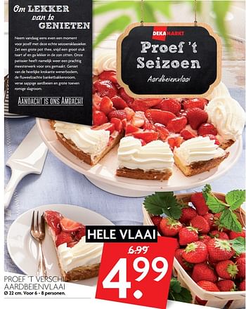 Aanbiedingen Proef `t verschil aardbeienvlaai - Huismerk - Deka Markt - Geldig van 04/06/2017 tot 10/06/2017 bij Deka Markt
