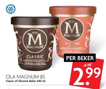 Aanbiedingen Ola magnum ijs classic of almond - Ola - Geldig van 04/06/2017 tot 10/06/2017 bij Deka Markt