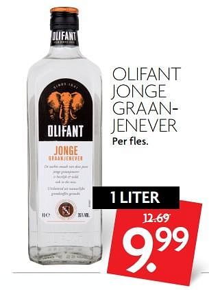 Aanbiedingen Olifant jonge graanjenever - Olifant - Geldig van 04/06/2017 tot 10/06/2017 bij Deka Markt