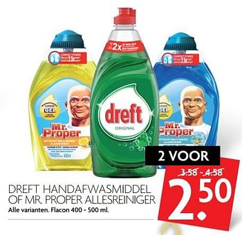 Aanbiedingen Dreft handafwasmiddel of mr. proper allesreiniger - Huismerk - Deka Markt - Geldig van 04/06/2017 tot 10/06/2017 bij Deka Markt