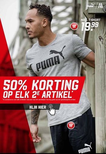 Aanbiedingen No 1. t-shirt - Puma - Geldig van 29/05/2017 tot 18/11/2017 bij Aktiesport