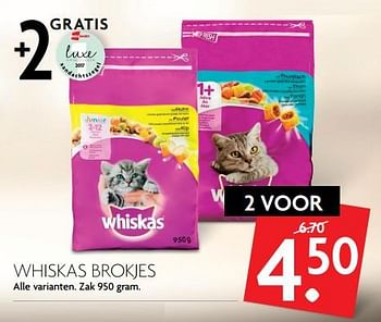 Aanbiedingen Whiskas brokjes - Whiskas - Geldig van 04/06/2017 tot 10/06/2017 bij Deka Markt