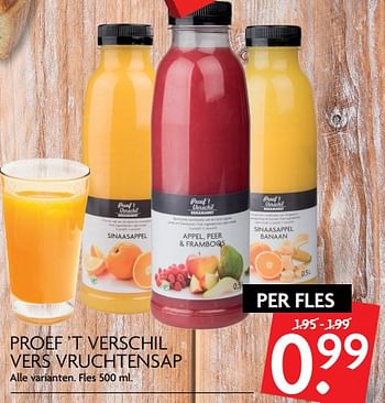 Aanbiedingen Proef `t verschil vers vruchtensap - Huismerk - Deka Markt - Geldig van 04/06/2017 tot 10/06/2017 bij Deka Markt