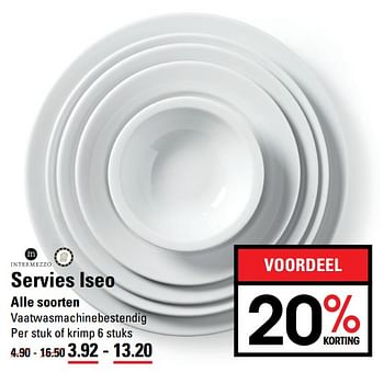 Aanbiedingen Servies iseo - Intermezzo - Geldig van 02/06/2017 tot 19/06/2017 bij Sligro