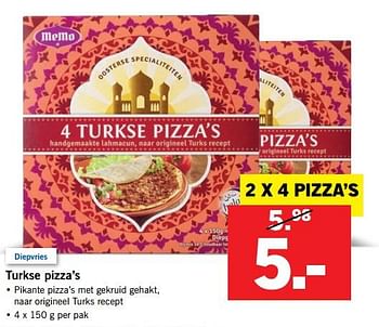 Aanbiedingen Turkse pizza`s - Memo - Geldig van 05/06/2017 tot 10/06/2017 bij Lidl