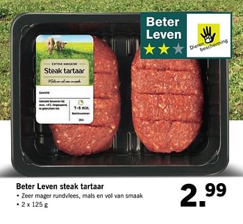 Aanbiedingen Beter leven steak tartaar - Huismerk - Lidl - Geldig van 05/06/2017 tot 10/06/2017 bij Lidl
