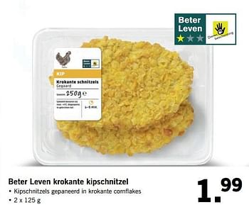 Aanbiedingen Beter leven krokante kipschnitzel - Huismerk - Lidl - Geldig van 05/06/2017 tot 10/06/2017 bij Lidl