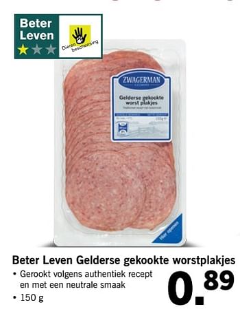 Aanbiedingen Beter leven gelderse gekookte worstplakjes - Huismerk - Lidl - Geldig van 05/06/2017 tot 10/06/2017 bij Lidl