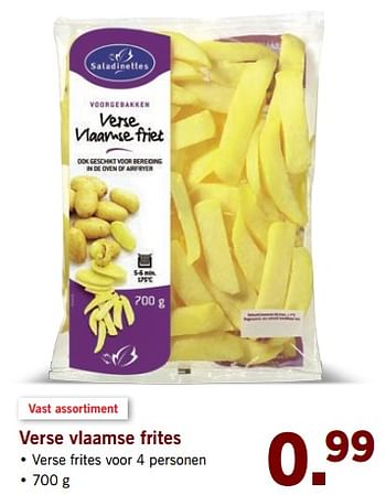 Aanbiedingen Verse vlaamse frites - Saladinettes - Geldig van 05/06/2017 tot 10/06/2017 bij Lidl
