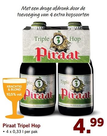 Aanbiedingen Piraat tripel hop - Piraat - Geldig van 05/06/2017 tot 10/06/2017 bij Lidl