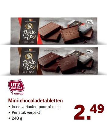 Aanbiedingen Mini-chocoladetabletten - Perle d'or - Geldig van 05/06/2017 tot 10/06/2017 bij Lidl