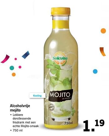 Aanbiedingen Alcoholvrije mojito - Solevita - Geldig van 05/06/2017 tot 10/06/2017 bij Lidl