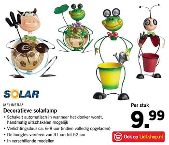 Aanbiedingen Decoratieve solarlamp - Melinera - Geldig van 05/06/2017 tot 10/06/2017 bij Lidl