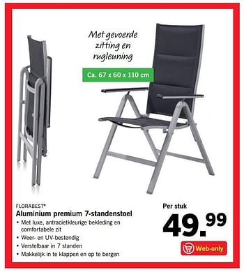 Aanbiedingen Aluminium premium 7-standenstoel - Flora  Best - Geldig van 05/06/2017 tot 10/06/2017 bij Lidl