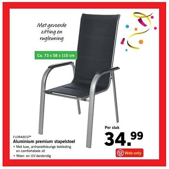 Aanbiedingen Aluminium premium stapelstoel - Flora  Best - Geldig van 05/06/2017 tot 10/06/2017 bij Lidl