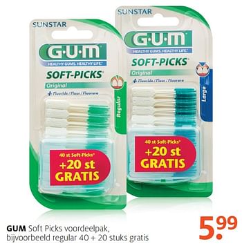 Aanbiedingen Gum soft picks voordeelpak - GUM - Geldig van 05/06/2017 tot 18/06/2017 bij Etos