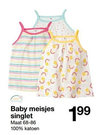 Aanbiedingen Baby meisjes singlet - Huismerk - Zeeman  - Geldig van 27/05/2017 tot 09/06/2017 bij Zeeman