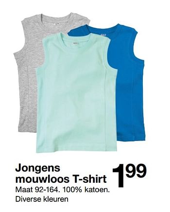 Aanbiedingen Jongens mouwloos t-shirt - Huismerk - Zeeman  - Geldig van 27/05/2017 tot 09/06/2017 bij Zeeman
