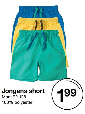 Aanbiedingen Jongens short - Huismerk - Zeeman  - Geldig van 27/05/2017 tot 09/06/2017 bij Zeeman