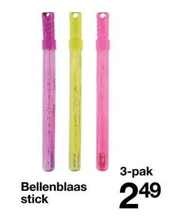 Aanbiedingen Bellenblaas stick - Huismerk - Zeeman  - Geldig van 27/05/2017 tot 09/06/2017 bij Zeeman