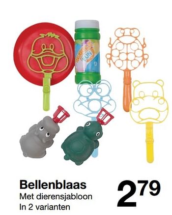Aanbiedingen Bellenblaas met dierensjabloon - Huismerk - Zeeman  - Geldig van 27/05/2017 tot 09/06/2017 bij Zeeman