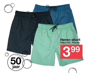 Aanbiedingen Heren short - Huismerk - Zeeman  - Geldig van 27/05/2017 tot 09/06/2017 bij Zeeman