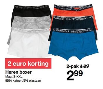 Aanbiedingen Heren boxer - Huismerk - Zeeman  - Geldig van 27/05/2017 tot 09/06/2017 bij Zeeman