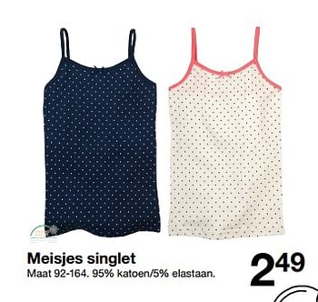 Aanbiedingen Meisjes singlet - Huismerk - Zeeman  - Geldig van 27/05/2017 tot 09/06/2017 bij Zeeman