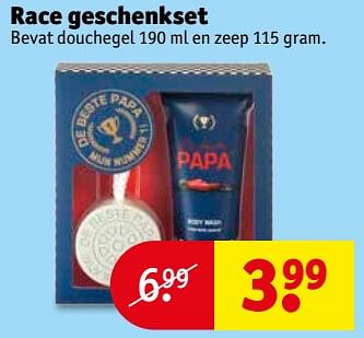 Aanbiedingen Race geschenkset - Papa - Geldig van 06/06/2017 tot 11/06/2017 bij Kruidvat