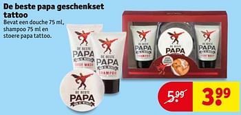 Aanbiedingen De beste papa geschenkset tattoo - Papa - Geldig van 06/06/2017 tot 11/06/2017 bij Kruidvat