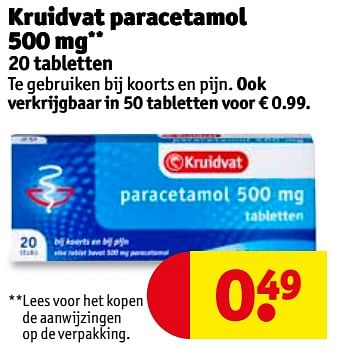 Aanbiedingen Kruidvat paracetamol - Huismerk - Kruidvat - Geldig van 06/06/2017 tot 11/06/2017 bij Kruidvat