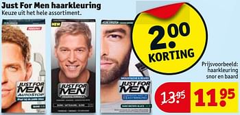 Aanbiedingen Haarkleuring snor en baard - Just for Men - Geldig van 06/06/2017 tot 11/06/2017 bij Kruidvat