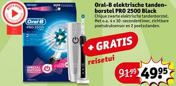 Aanbiedingen Oral-b elektrische tandenborstel pro 2500 black - Oral-B - Geldig van 06/06/2017 tot 11/06/2017 bij Kruidvat