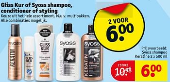 Aanbiedingen Syoss shampoo keratine - Syoss - Geldig van 06/06/2017 tot 11/06/2017 bij Kruidvat