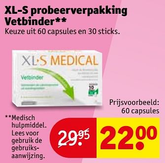 Aanbiedingen Xl-s probeerverpakking vetbinder - XL-S Medical - Geldig van 06/06/2017 tot 11/06/2017 bij Kruidvat