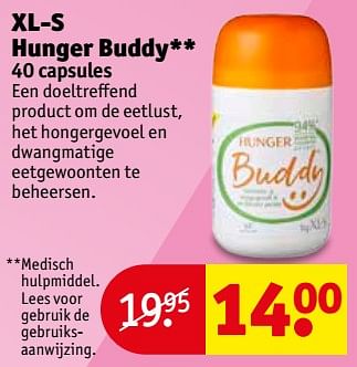 Aanbiedingen Xl-s hunger buddy - XL-S Medical - Geldig van 06/06/2017 tot 11/06/2017 bij Kruidvat